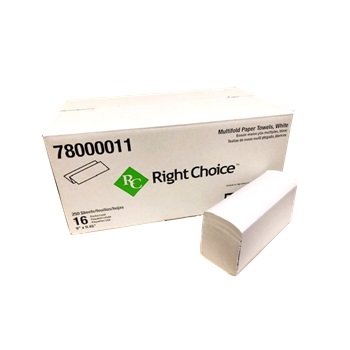 RIGHT CHOICE MULTI FOLD WHITE PAPER TOWELS, 9